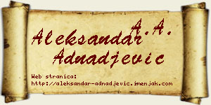 Aleksandar Adnađević vizit kartica